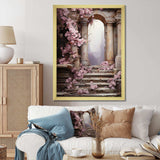 Ancient Ruins door to Even blooms - Fashion Canvas Wall Art