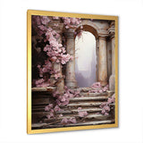 Ancient Ruins door to Even blooms - Fashion Canvas Wall Art