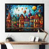 Fantasy air ballon village I - Hot Air Balloon Canvas Wall Art