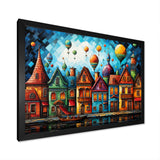 Fantasy air ballon village I - Hot Air Balloon Canvas Wall Art