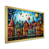 Fantasy air ballon village I - Hot Air Balloon Canvas Wall Art