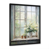 Countryside Calm blooms farm windows I - Farm Canvas Wall Art