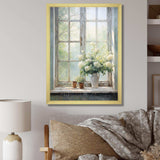 Countryside Calm blooms farm windows I - Farm Canvas Wall Art