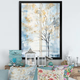 Blue and white forest window view - Farm Canvas Wall Art