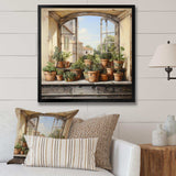 Italian poteries window Charm - Farm Canvas Wall Art