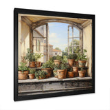 Italian poteries window Charm - Farm Canvas Wall Art