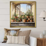 Italian poteries window Charm - Farm Canvas Wall Art