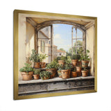 Italian poteries window Charm - Farm Canvas Wall Art