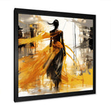 Black and yellow wind fashion woman  - Fashion Canvas Wall Art