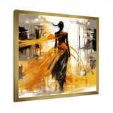 Black and yellow wind fashion woman  - Fashion Canvas Wall Art