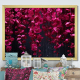 Pink and black Blossom Cascade fuschia flowers - Floral Canvas Wall Art