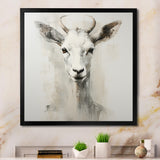White Echoes of the Alpine goat portrait - Goat Large Canvas Wall Art