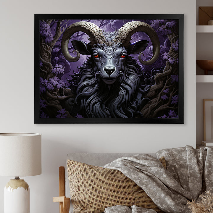 Abstract purple goat King - Goat Wall Art Prints