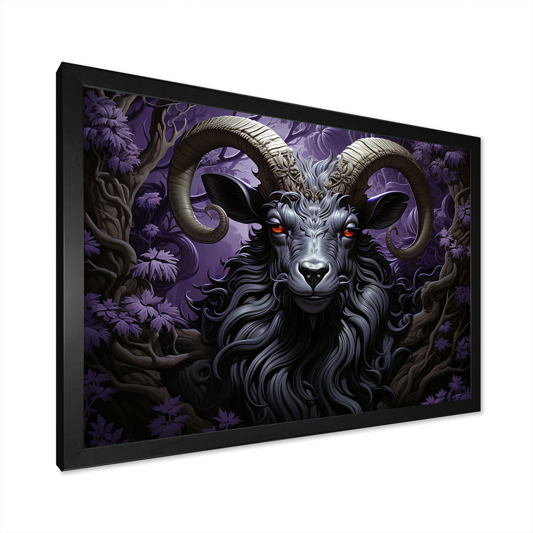 Abstract purple goat King - Goat Wall Art Prints