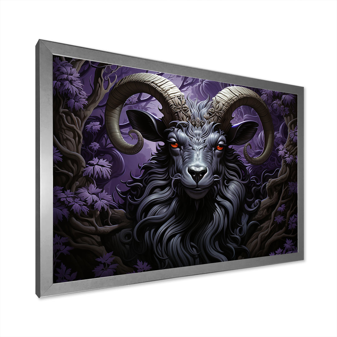 Abstract purple goat King - Goat Wall Art Prints