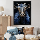 Blue celestial goat portrait - Goat Home Decor Art