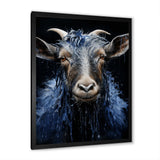 Blue celestial goat portrait - Goat Home Decor Art