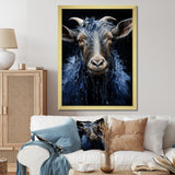 Blue celestial goat portrait - Goat Home Decor Art