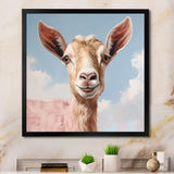 Dreamy cloud Pink goat portrait - Goat Wall Art Prints