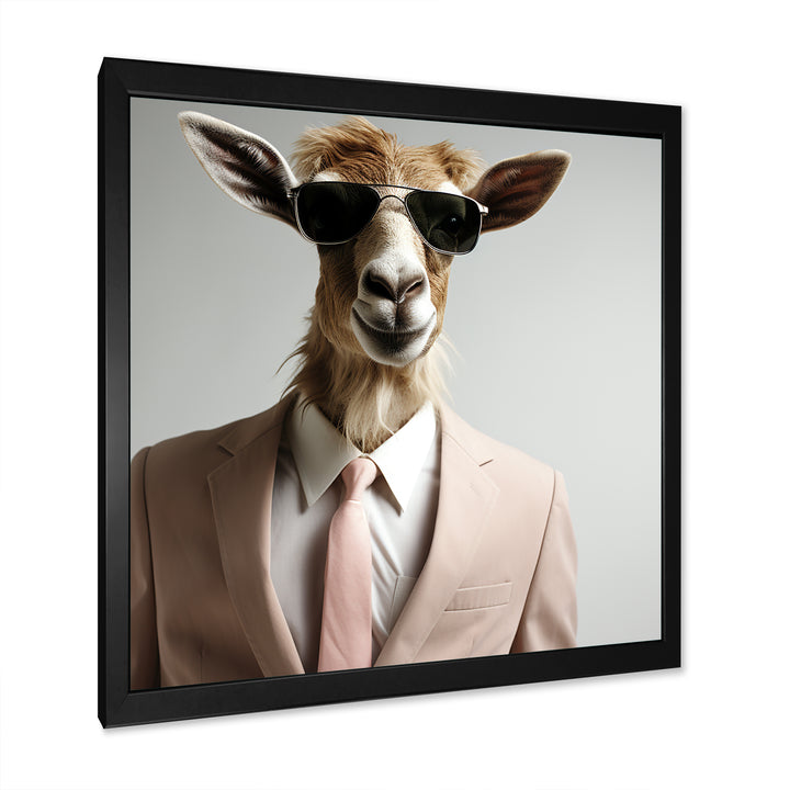 Suited up goat with sunglasses - Goat Wall Art Prints