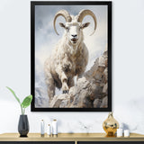 Cliff Climber Chamois goat - Goat Framed Canvas Art