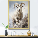Cliff Climber Chamois goat - Goat Framed Canvas Art