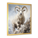 Cliff Climber Chamois goat - Goat Framed Canvas Art
