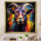 Popart Goat gazing portrait - Goat Wall Decor