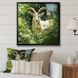 Pastoral goat Portrait - Goat Framed Canvas Art