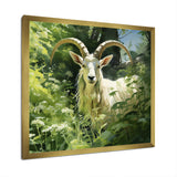 Pastoral goat Portrait - Goat Framed Canvas Art