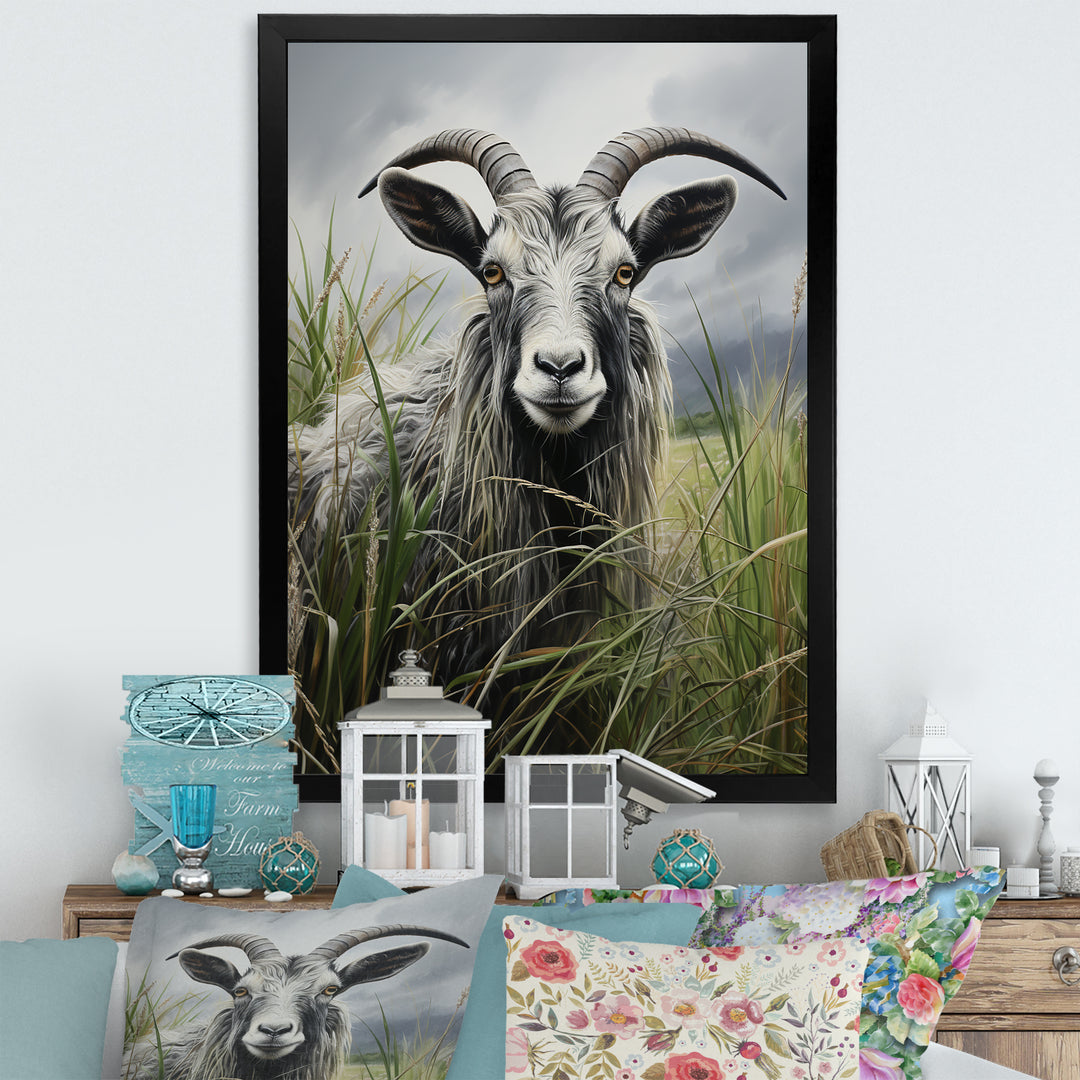 Grey meadow buck Goat Peaks - Goat Home Decor Art