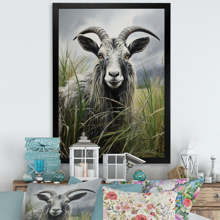 Grey meadow buck Goat Peaks - Goat Home Decor Art