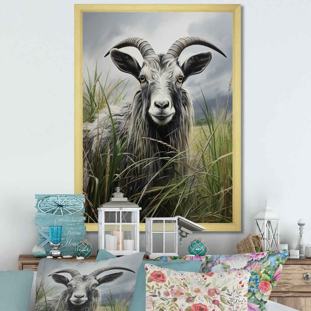 Grey meadow buck Goat Peaks - Goat Home Decor Art