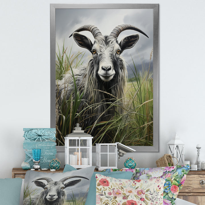 Grey meadow buck Goat Peaks - Goat Home Decor Art