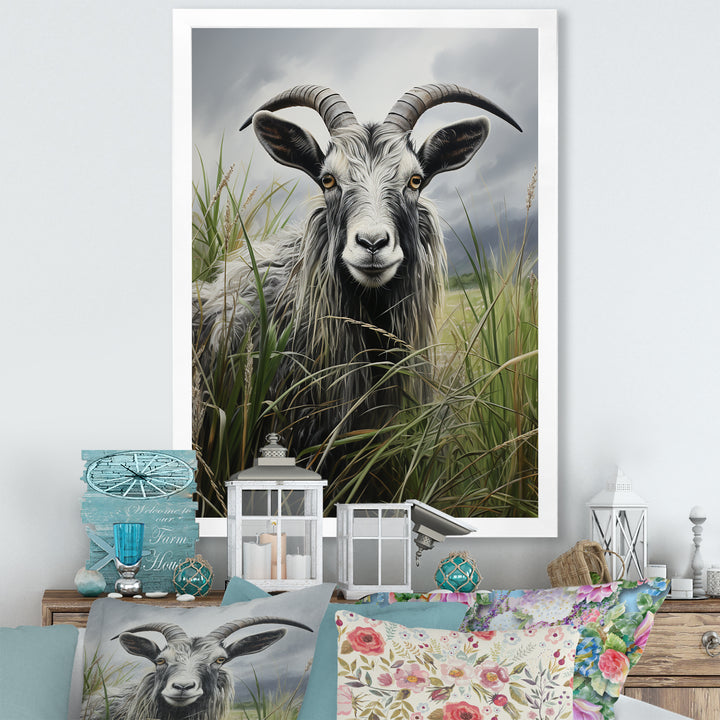 Grey meadow buck Goat Peaks - Goat Home Decor Art