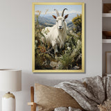 White meadow buck Goat Peaks - Goat Bedroom Wall Art