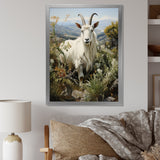 White meadow buck Goat Peaks - Goat Bedroom Wall Art