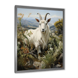 White meadow buck Goat Peaks - Goat Bedroom Wall Art