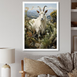 White meadow buck Goat Peaks - Goat Bedroom Wall Art