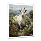 White meadow buck Goat Peaks - Goat Bedroom Wall Art