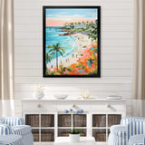 Pastel color Coastal Beach Scene paradise II - Coastal Canvas Wall Art