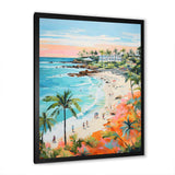 Pastel color Coastal Beach Scene paradise II - Coastal Canvas Wall Art