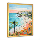 Pastel color Coastal Beach Scene paradise II - Coastal Canvas Wall Art