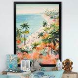 Pastel color Coastal Beach Scene paradise III - Coastal Canvas Wall Art