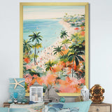 Pastel color Coastal Beach Scene paradise III - Coastal Canvas Wall Art