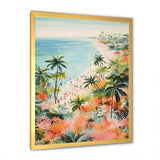 Pastel color Coastal Beach Scene paradise III - Coastal Canvas Wall Art