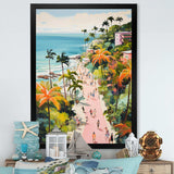 Coastal Beach Scene paradise in pastel color II - Coastal Canvas Wall Art