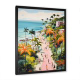 Coastal Beach Scene paradise in pastel color II - Coastal Canvas Wall Art