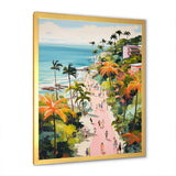 Coastal Beach Scene paradise in pastel color II - Coastal Canvas Wall Art