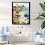 Coastal Beach Scene paradise in pastel color III - Coastal Canvas Wall Art